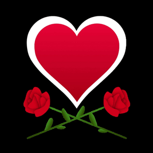 Gif animé coeur et roses rouges